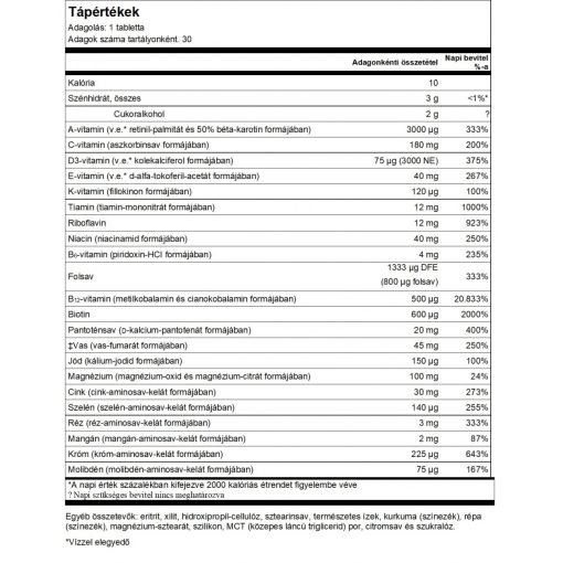 CelebrateONE 45 MG VASAT tartalmazó trópusi gyümölcs ízű multivitamin rágótabletta