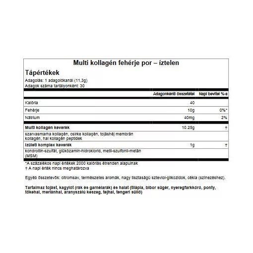 Multi KOLLAGÉN fehérjepor - Ízesítetlen
